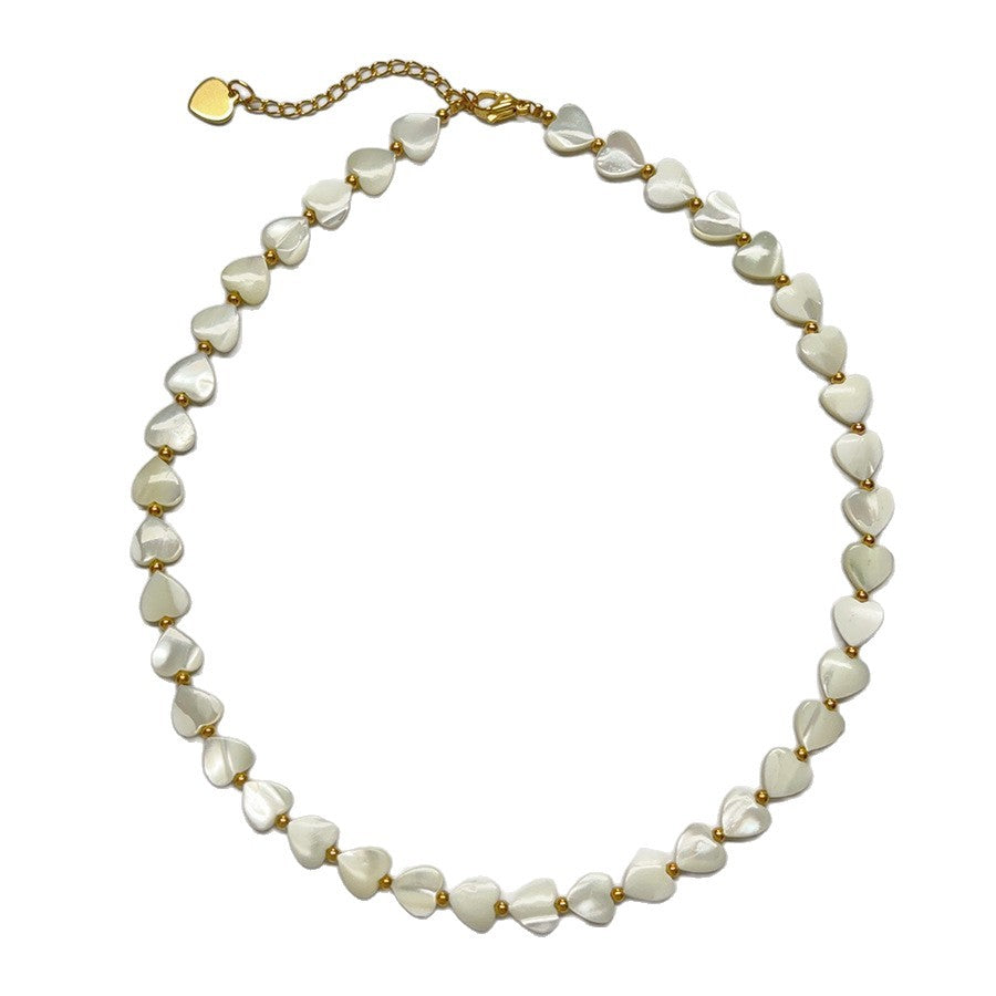 Artisan Shell & Heart Freshwater Pearl Necklace
