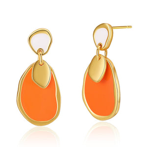 Vintage Enamel Teardrop Heart Earrings