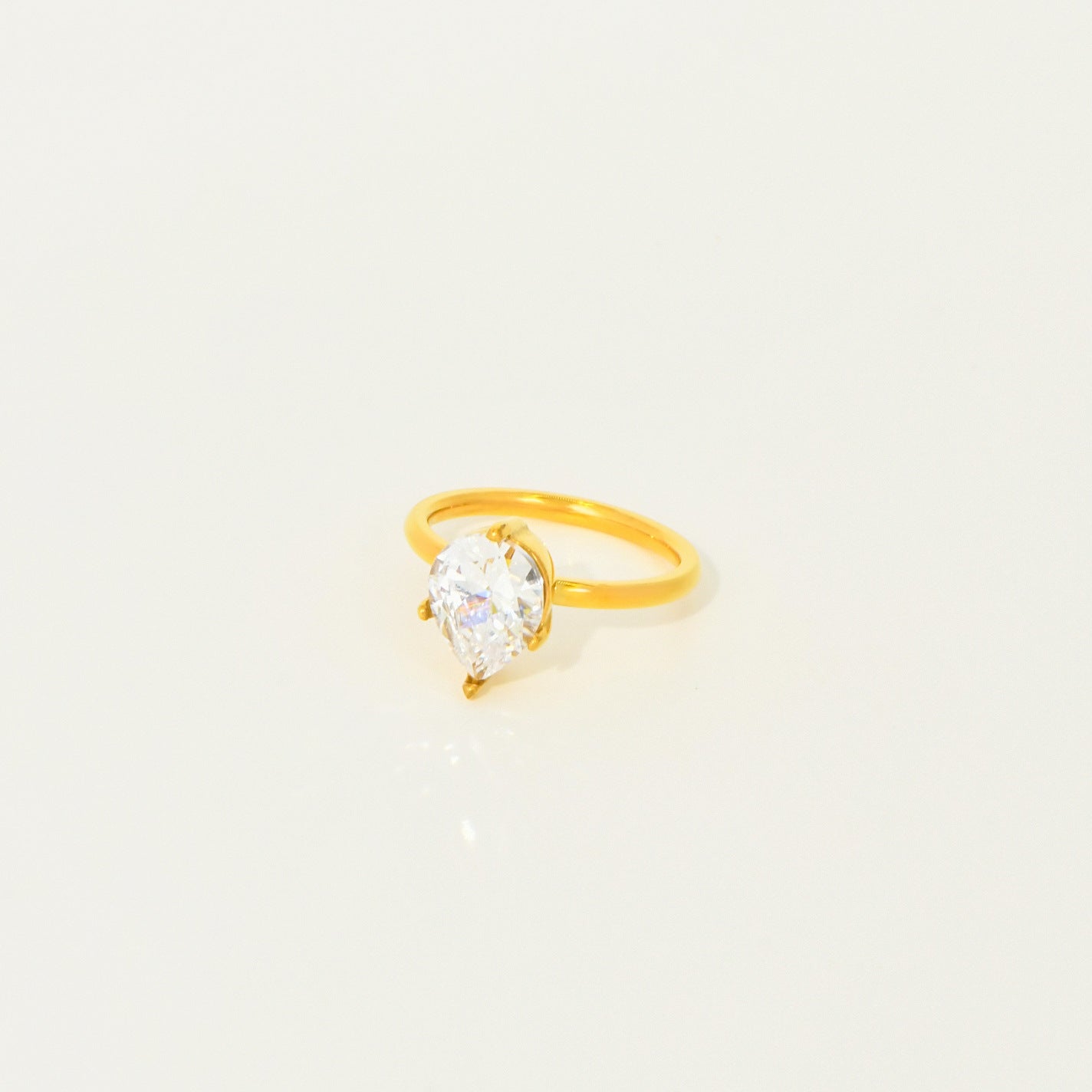 Adjustable Teardrop Zircon Pinky Ring in Titanium Steel PDRG314 - view 8