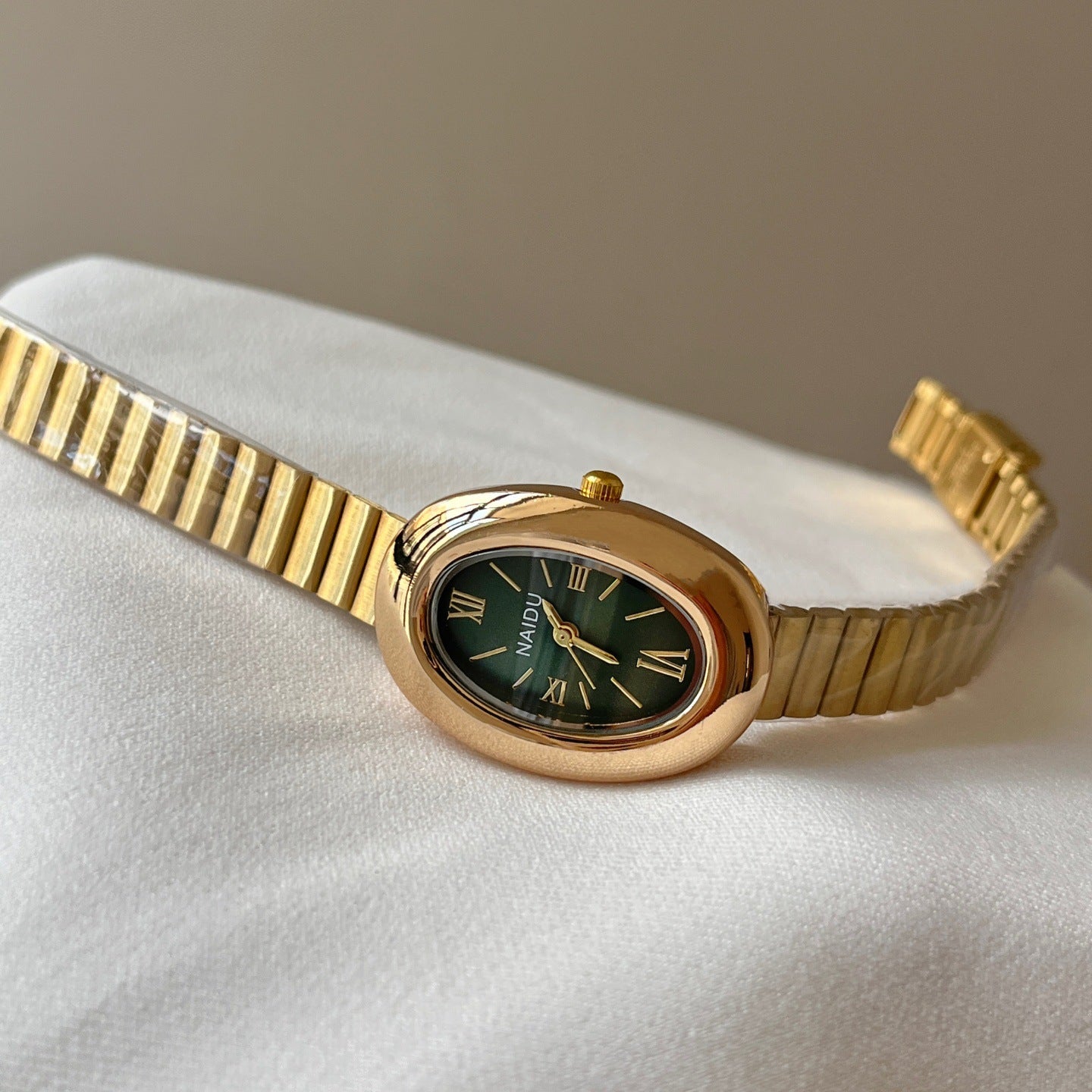Oval Gold Tone Watch Faux Leather Strap Quartz PDW017 - view 7