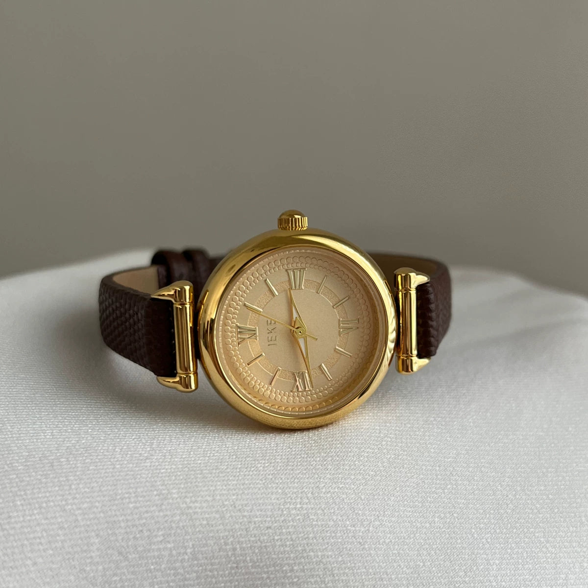 Silent Roman Numeral Leather Strap Watch PDW042