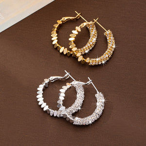 Quiet Luxury Particulate Texture Hoop Earrings