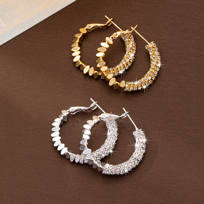 Quiet Luxury Particulate Texture Hoop Earrings