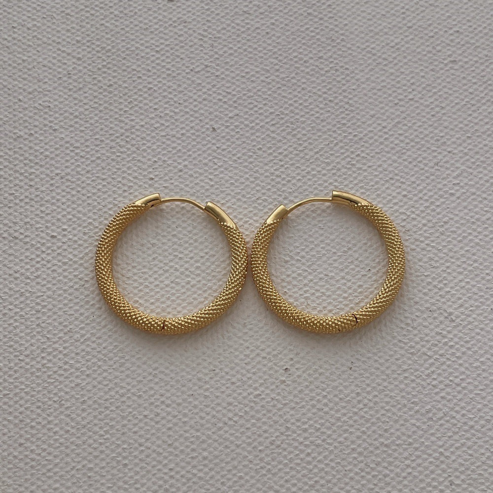 Minimalist Gold & Silver Hoop Earrings PDER334 - view 5