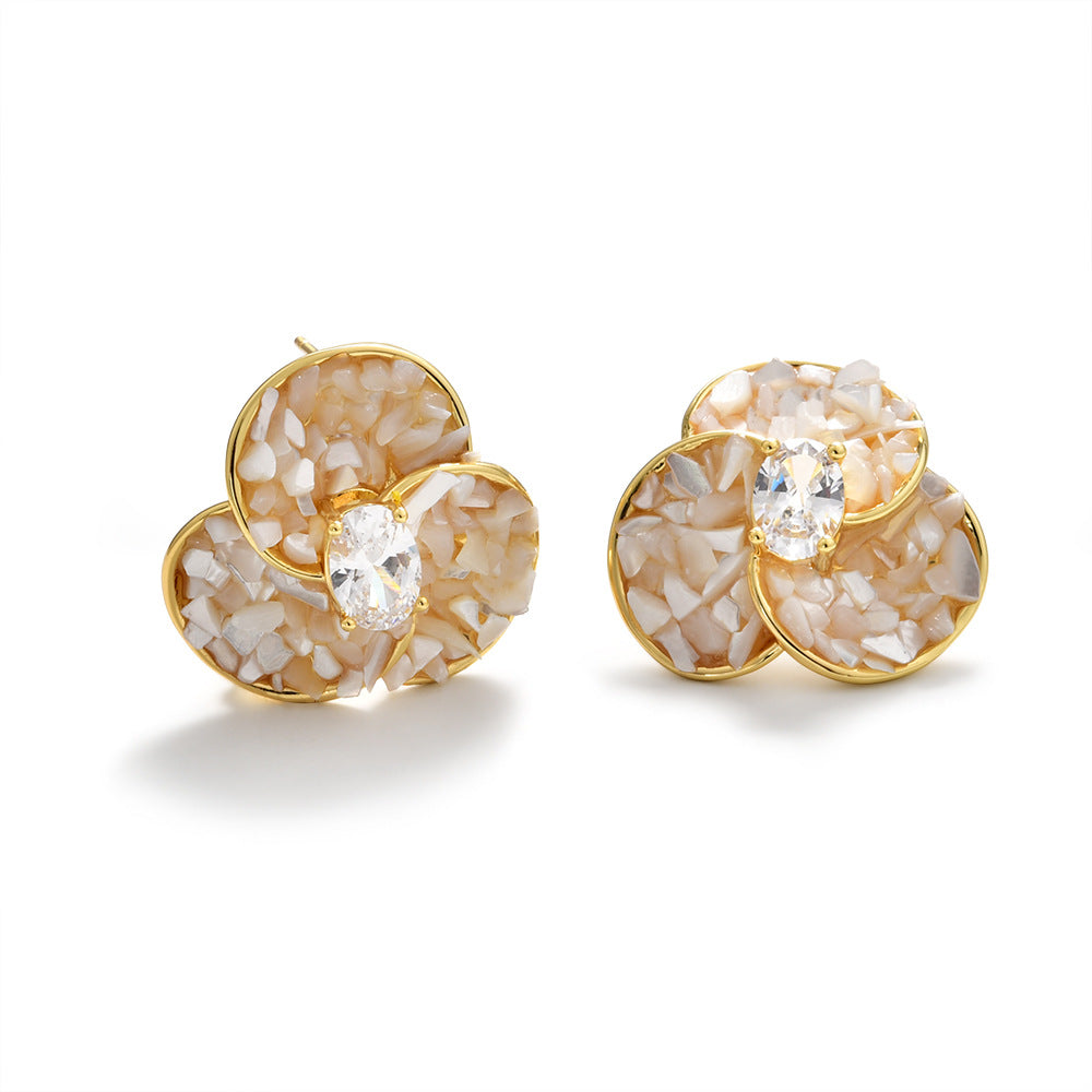 Vintage Wide Band White Shell Ear Cuffs