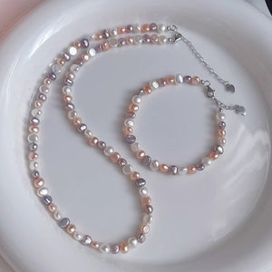 Pastel Baroque Freshwater Pearl Necklace PDNK319