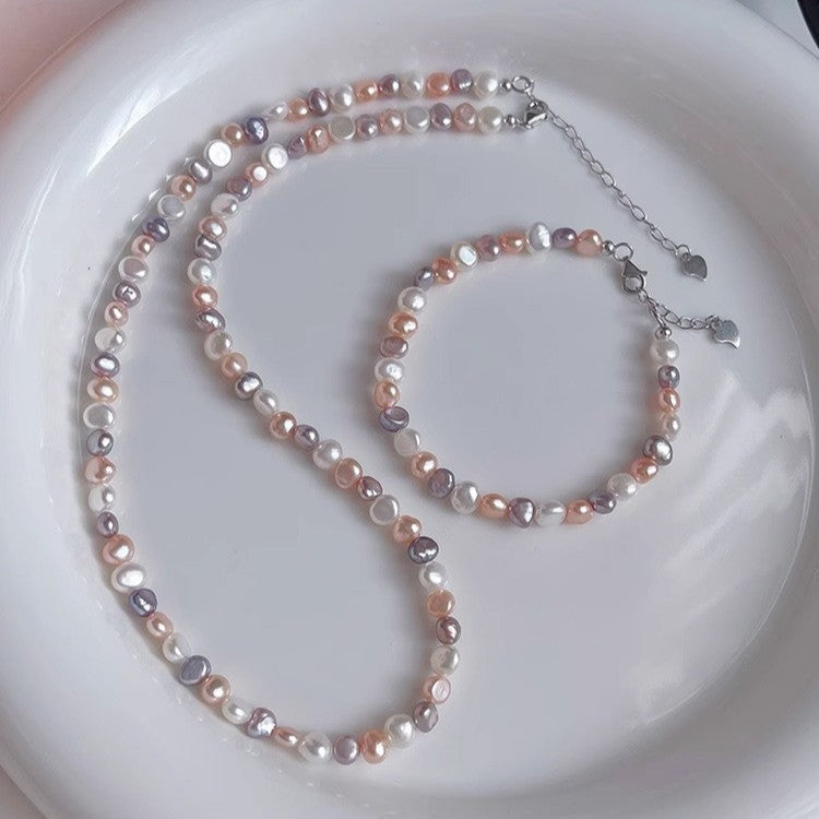 Pastel Baroque Freshwater Pearl Necklace PDNK319