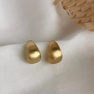 Brushed Gold & Silver Teardrop Earrings