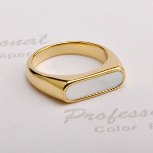 Titanium Steel Geometric Shell Ring