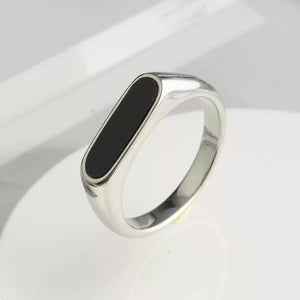 Titanium Steel Geometric Shell Ring