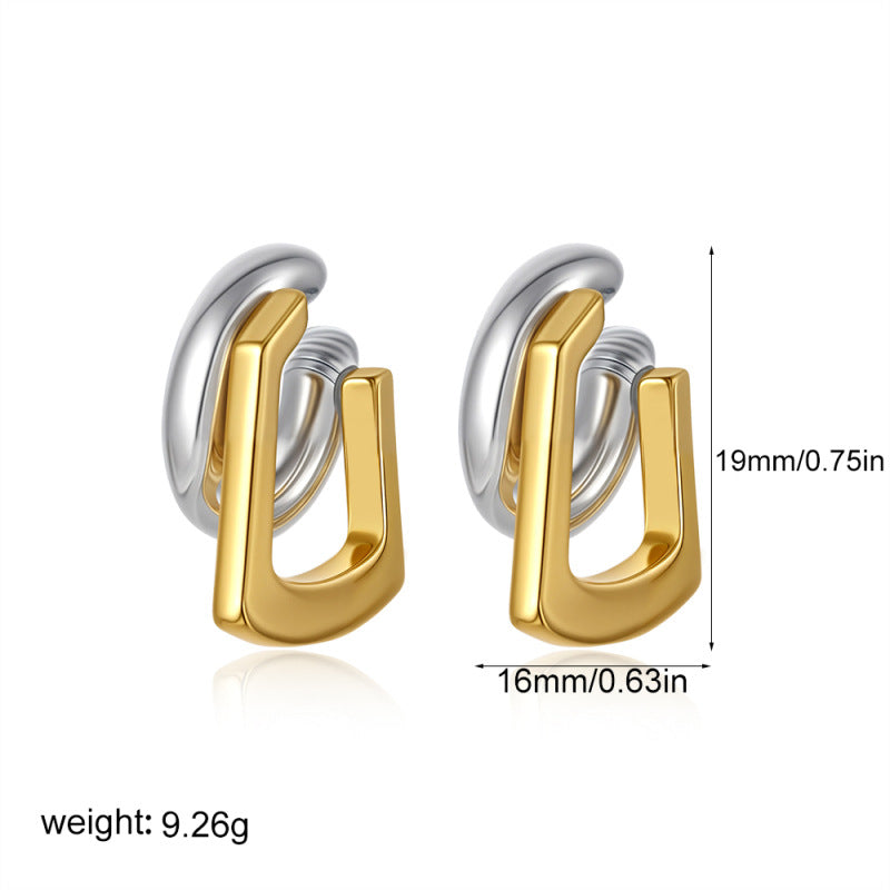 Two-Tone Zircon Ear Cuff (Non-Pierced)