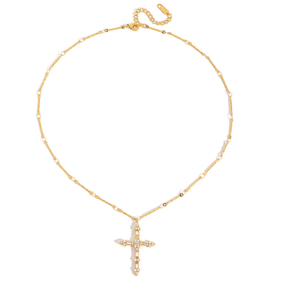Classic Pavé Diamond Cross Necklace