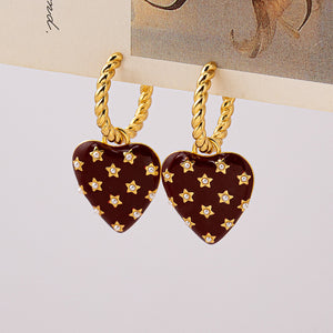 Three-Dimensional Heart Faux Pearl Earrings PDER430 - view 5