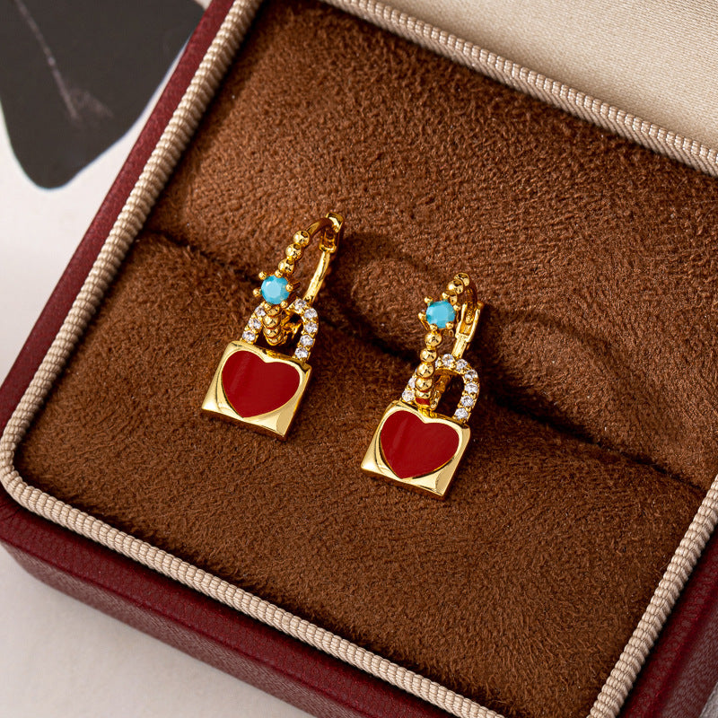 Ankola Red Heart Statement Earrings