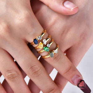 Luxury Geometric Zircon Titanium Steel Ring PDRG315 - view 3