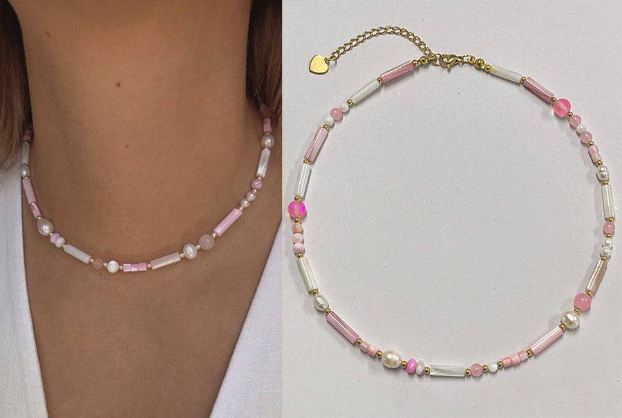 Artisan Shell & Heart Freshwater Pearl Necklace