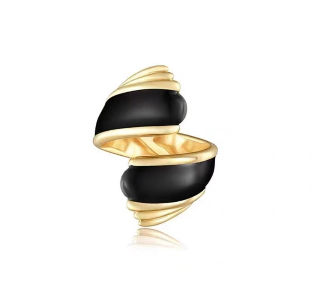 Liquid Enamel Open Ring 18K Gold Plated Brass