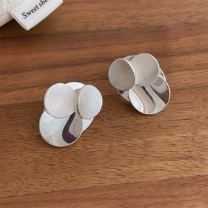 Minimalist Geometric Metal Disc Earrings