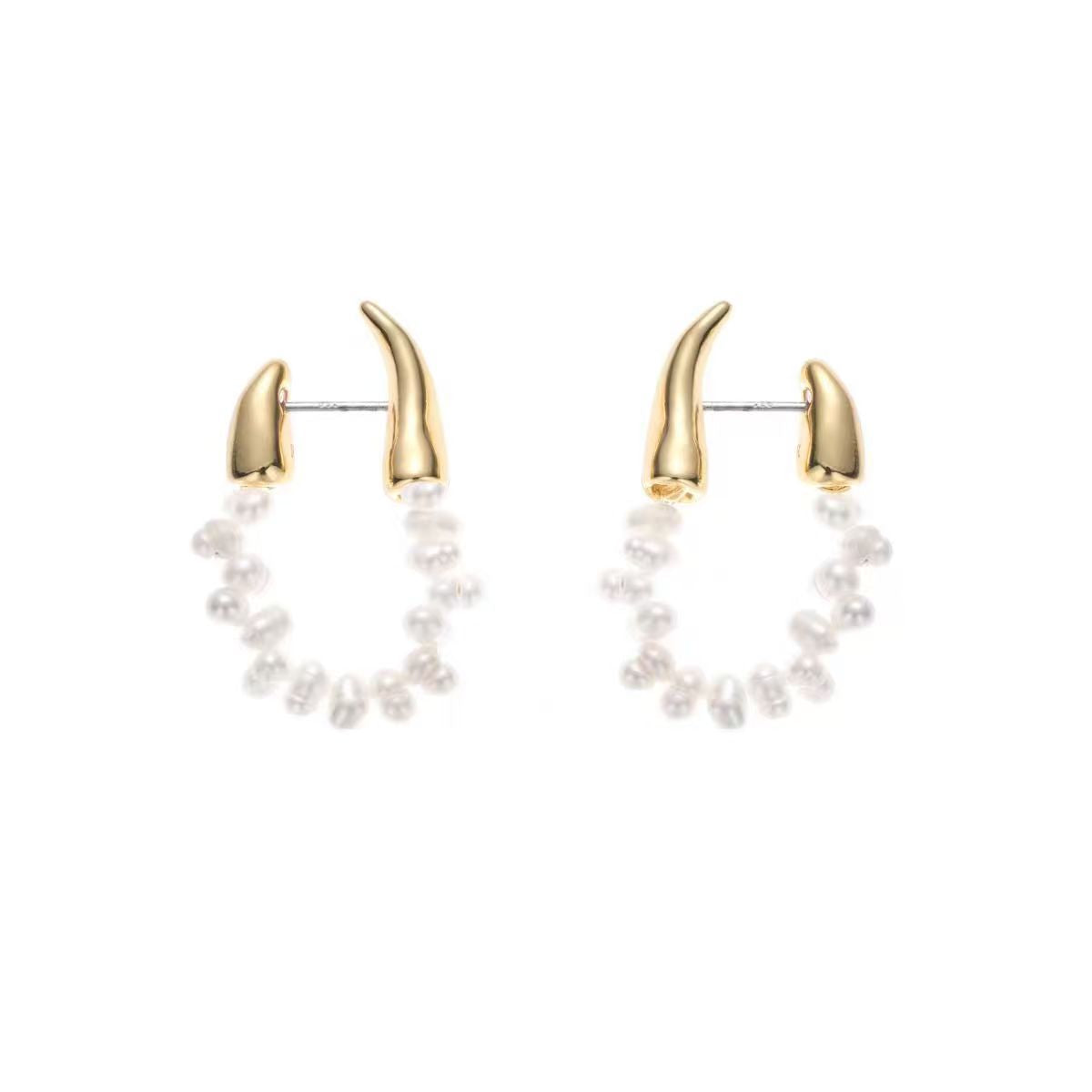 Natural White Quartz Long Earrings