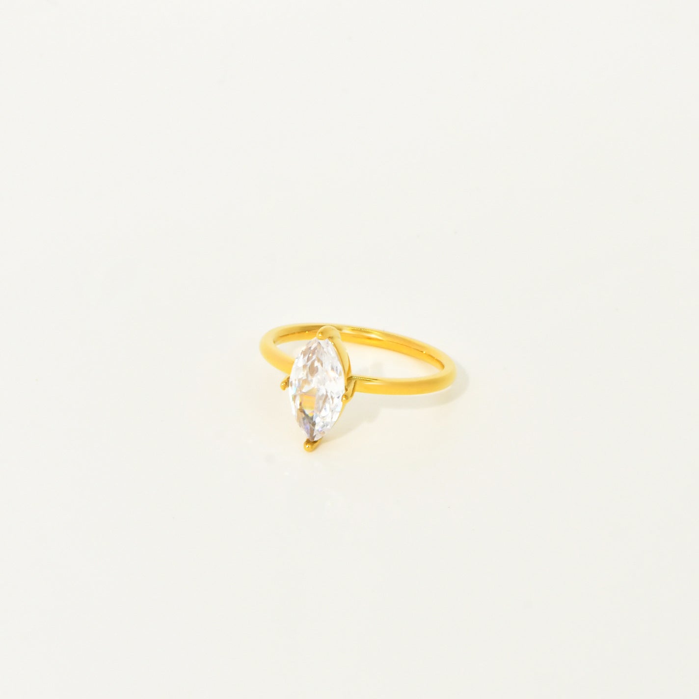 Adjustable Teardrop Zircon Pinky Ring in Titanium Steel PDRG314 - view 10