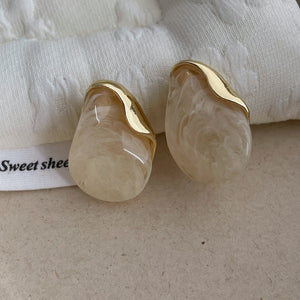 Amber Resin Drop Earrings