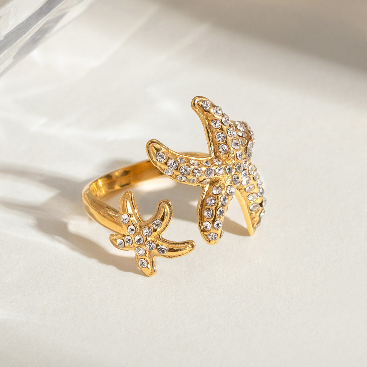 Starfish Open Ring 18K Gold Stainless Steel