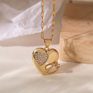 18K Gold Plated Heart Zirconia Necklace