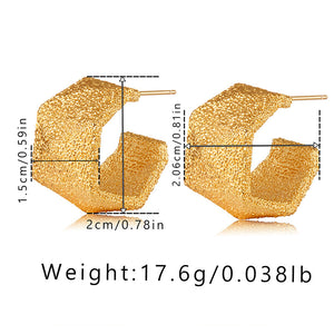 Brushed Gold Matte Earrings with 925 Silver Posts