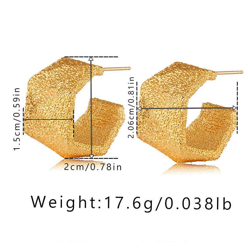 Brushed Gold Matte Earrings with 925 Silver Posts
