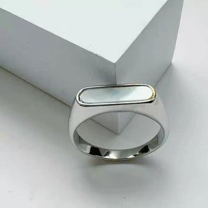 Titanium Steel Geometric Shell Ring