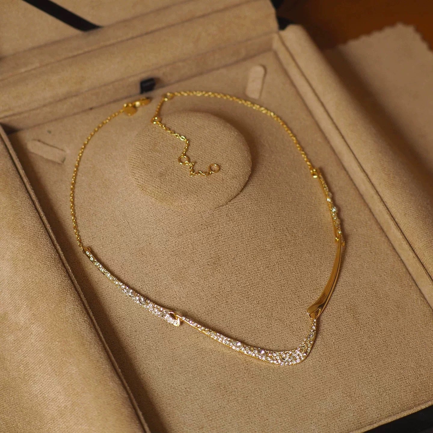 Vintage Corn Chain Necklace Gold Plated