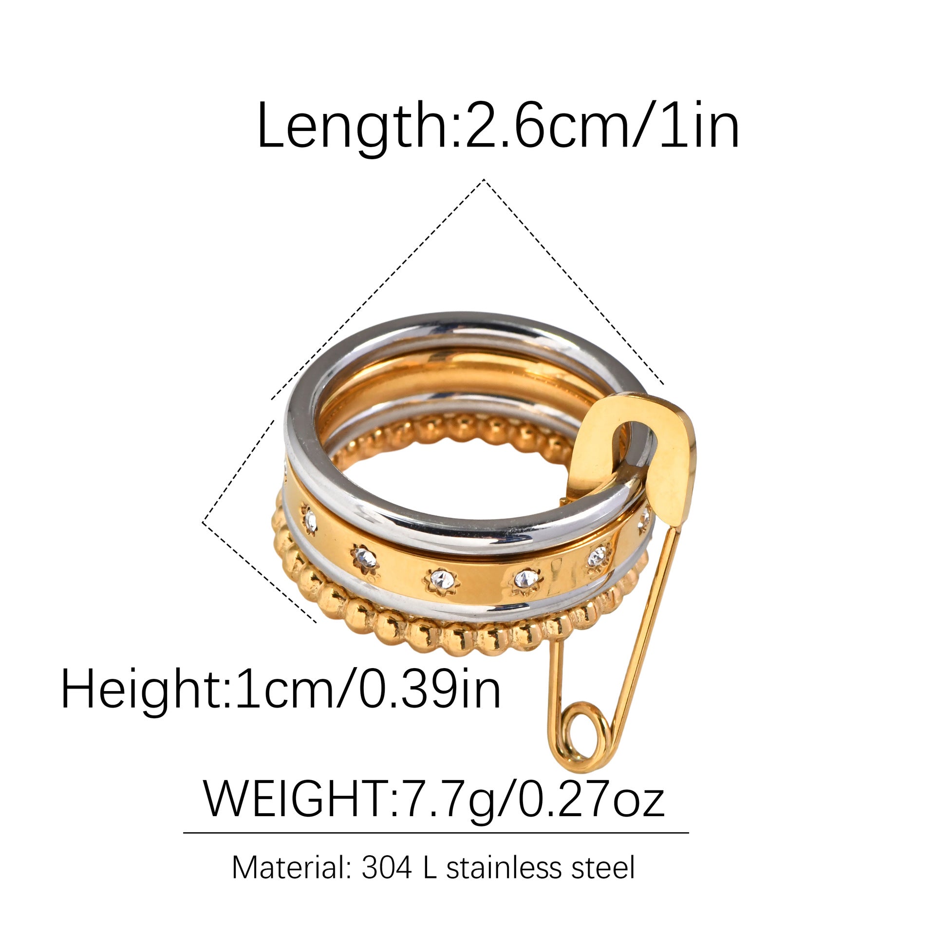 Multi-Layer Stacking Titanium Steel Rings PDRG312 - view 4
