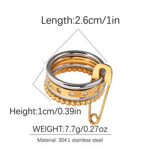 Multi-Layer Stacking Titanium Steel Rings PDRG312 - view 4