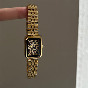 Leopard Print Square Watch Metal Strap Quartz PDW044 - view 4