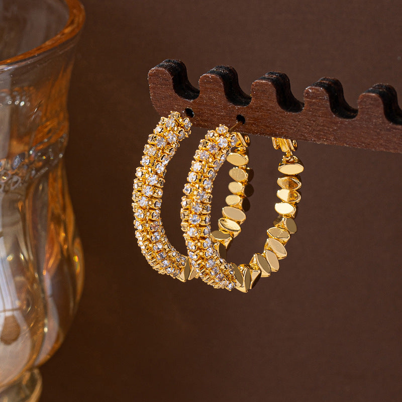 Quiet Luxury Particulate Texture Hoop Earrings