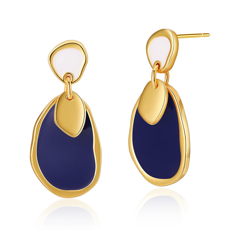 Vintage Enamel Teardrop Heart Earrings