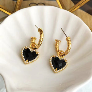Three-Dimensional Heart Faux Pearl Earrings PDER430 - view 7