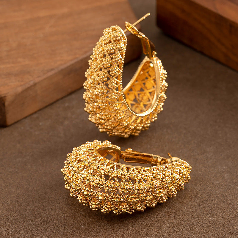 Geometric Hollow Statement Hoop Earrings