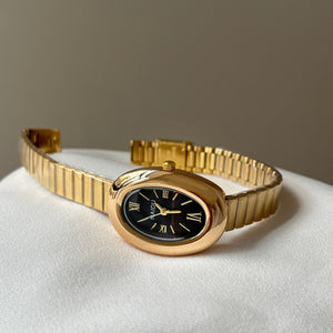 Oval Gold Tone Watch Faux Leather Strap Quartz PDW017 - view 9