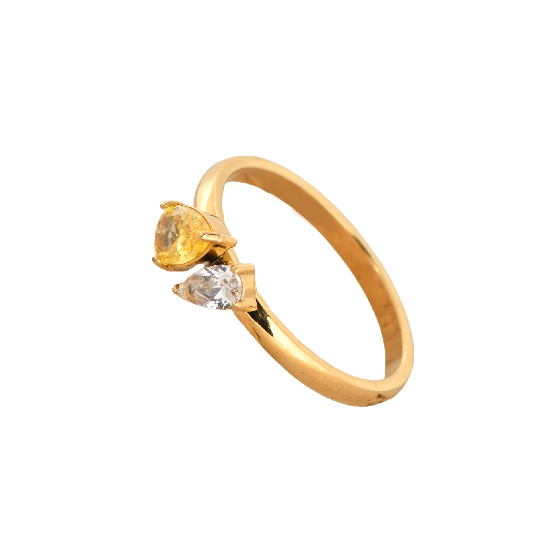 Luxury Geometric Zircon Titanium Steel Ring PDRG315