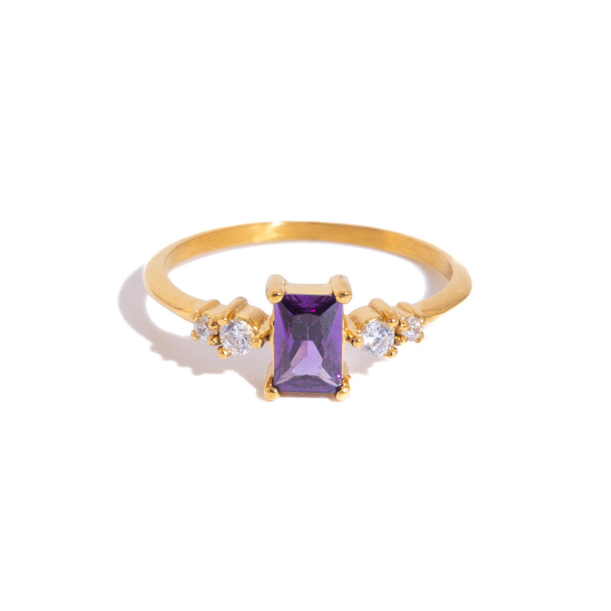 18K Gold Plated Geometric Zircon Ring