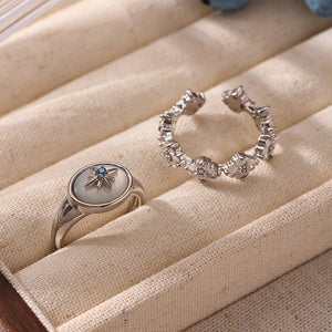 Gold Star Flower Mother of Pearl Ring