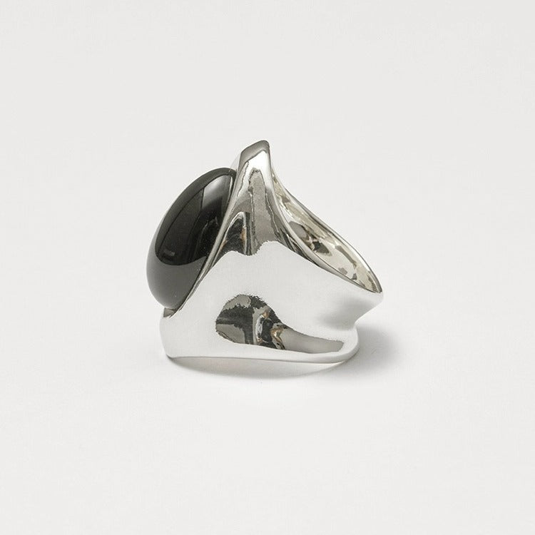 Matte Obsidian Statement Ring