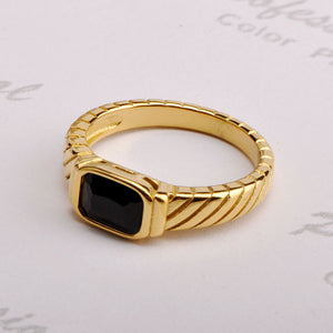 Geometric Rhombus Zirconia Ring