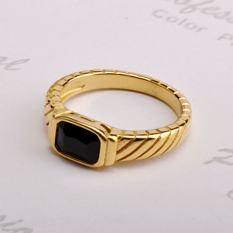 Geometric Rhombus Zirconia Ring