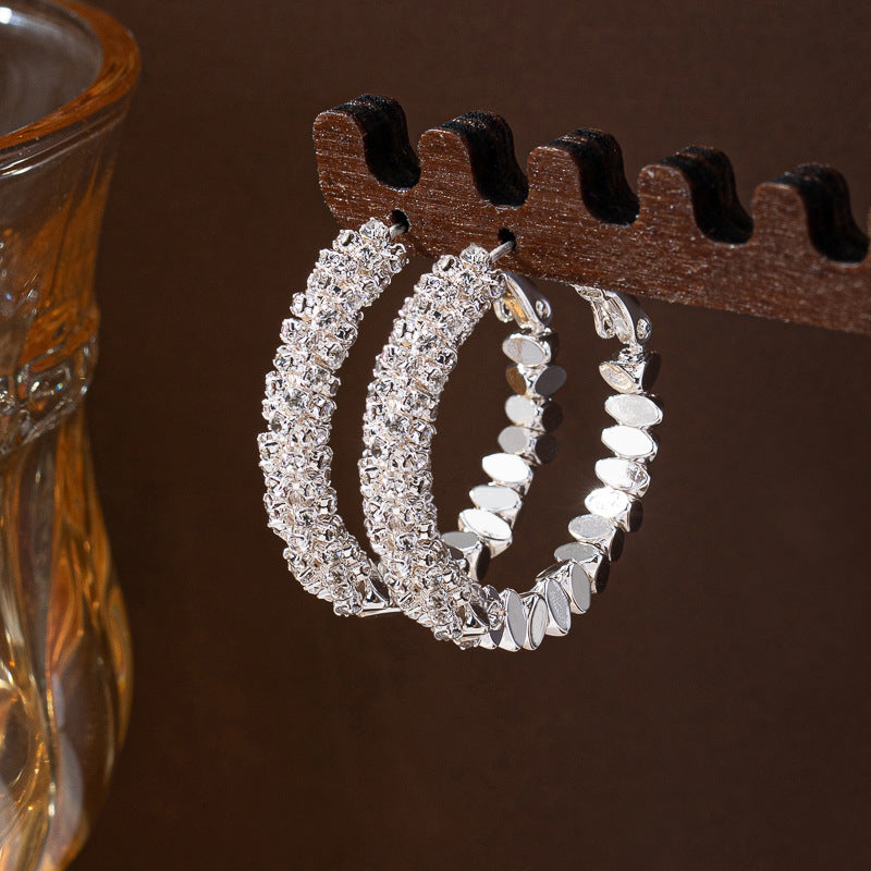 Quiet Luxury Particulate Texture Hoop Earrings