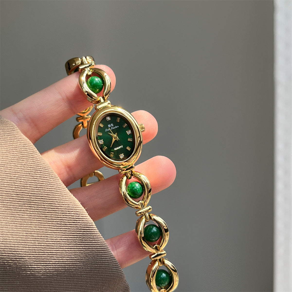 Amber Pearl Bracelet Watch Gold Quartz Movement PDW027 - view 7