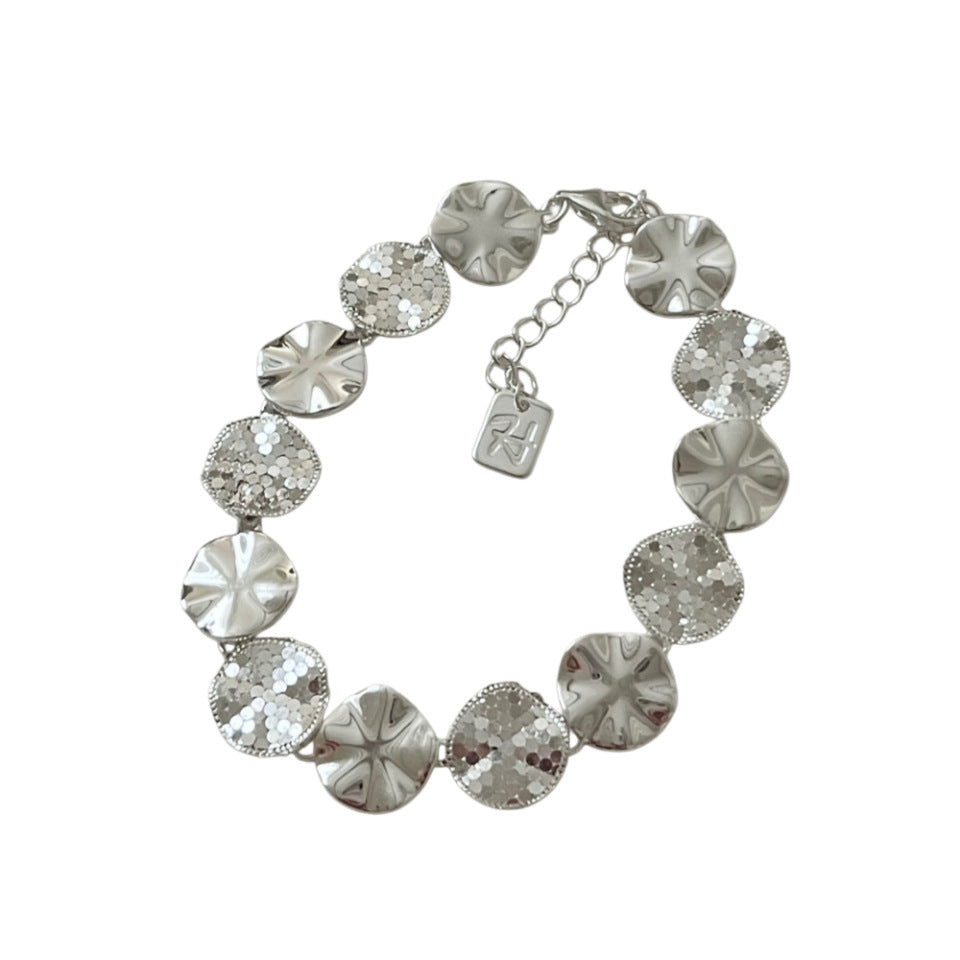 Crushed Ice Tennis Bracelet — S925 Silver