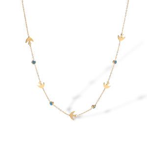 18K Gold Plated Geometric Eye Necklace