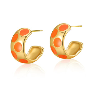 Vintage Enamel Teardrop Heart Earrings